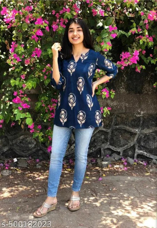 Hanira - Trendy block print Kurtis