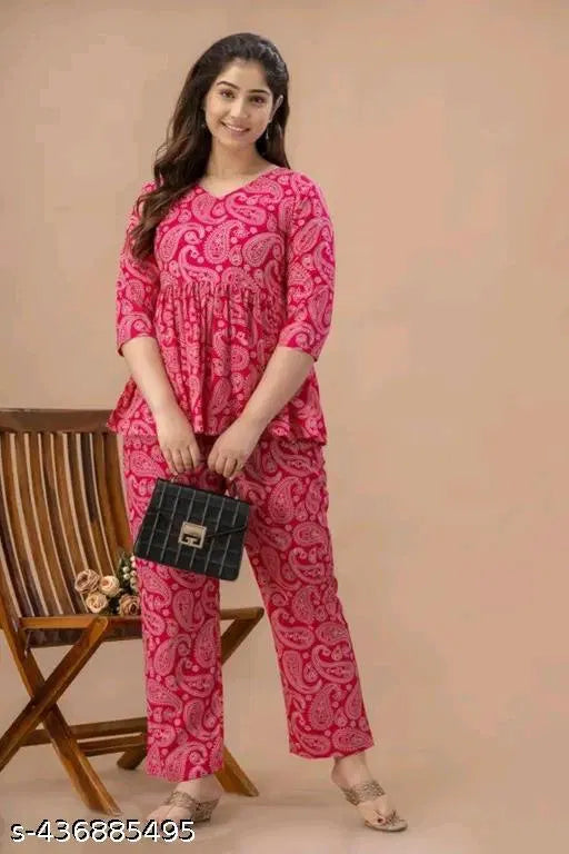 Hanira - Women's Printed Co-Ord Set, Co-Ord Sets For Girls and Women