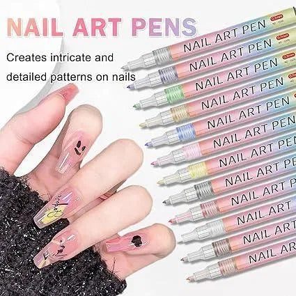Hanira - Nail Art Pens Set of 12 Colors