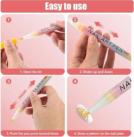 Hanira - Nail Art Pens Set of 12 Colors