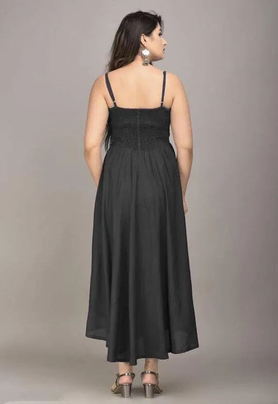 Hanira - Women Maxi Black Full Length Dress