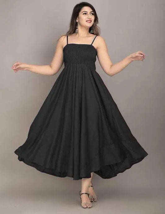 Hanira - Women Maxi Black Full Length Dress