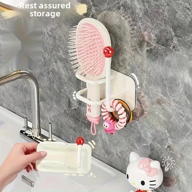 Hanira - Self Adhesive Wall Mounted Headband Hook No Drill Punch Free Hair Accessories Organizer
