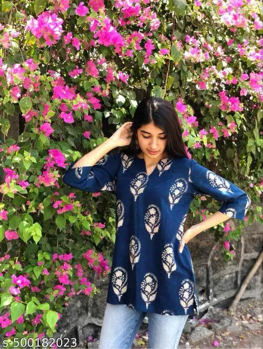 Hanira - Trendy block print Kurtis