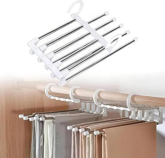 Hanira - Stainless Steel Foldable Hangers for Clothes Hanging Multi-Layer Multi-Purpose